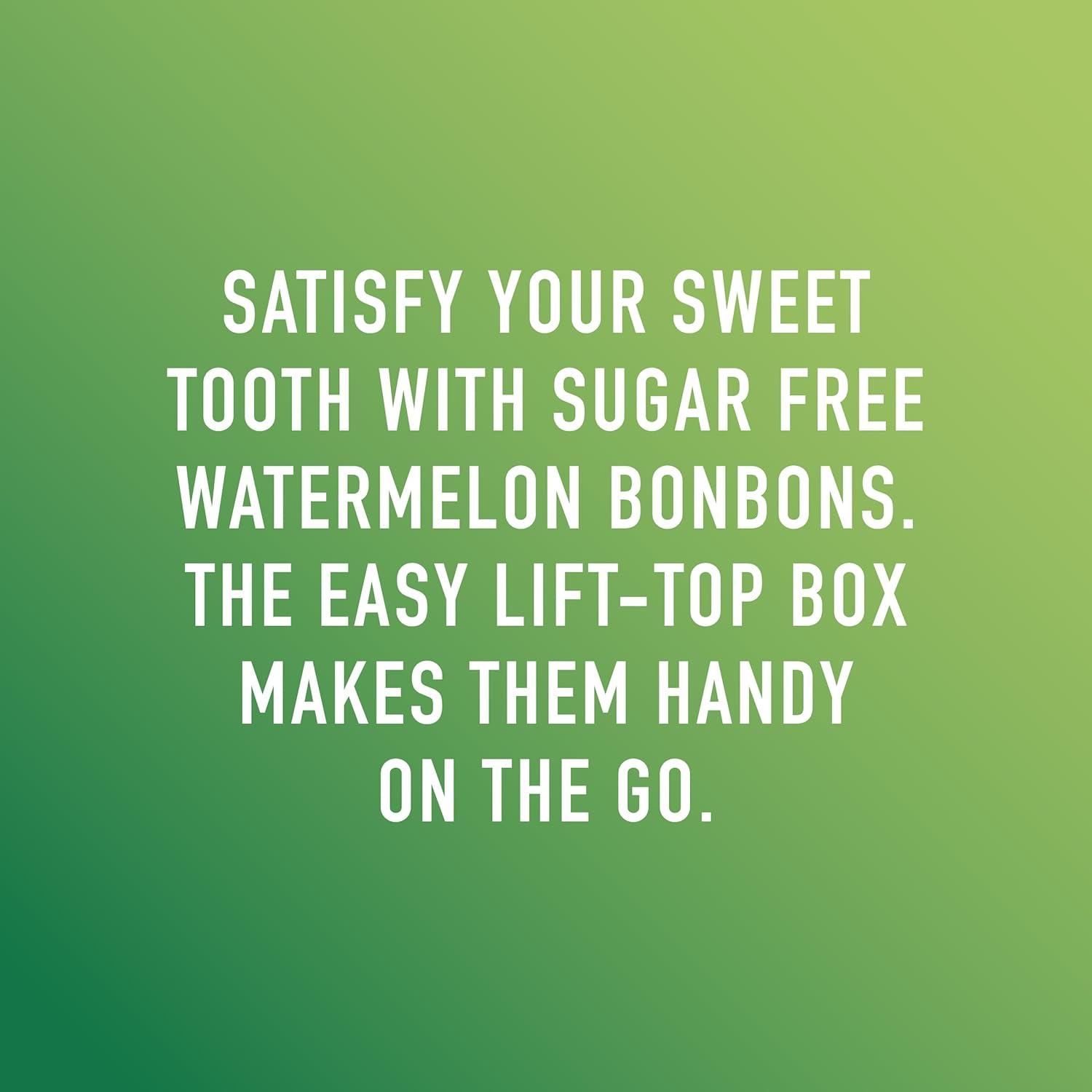Swiss Imports Melon Sugarfree Candy Bonbons by Pasteur Pharmacy, 1.4oz, featuring colorful melon-flavored sugarfree candies.