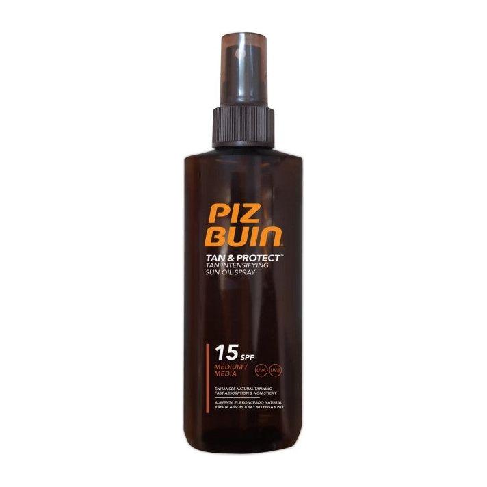 Piz Buin Tan & Protect Sun Oil Spray SPF15 by Pasteur Pharmacy, 150ml spray bottle for sun protection and tanning