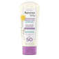 Aveeno Baby Zinc Oxide Mineral Sunscreen Lotion for sensitive skin, SPF 50, tear-free, water-resistant, travel-size 3 oz.