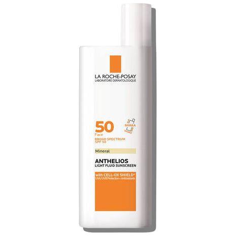 La Roche-Posay Anthelios 50 Mineral Ultra Light Sunscreen Fluid SPF 50 in 1.7 fl oz bottle, gentle mineral sun protection.