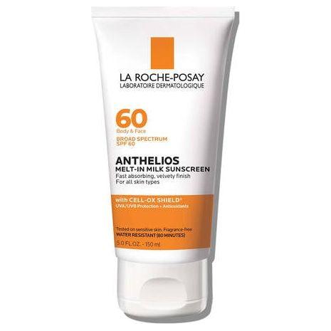 La Roche-Posay Anthelios SPF 60 melt-in sunscreen tube, 5 oz, providing broad-spectrum sun protection in a lightweight formula