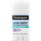 Neutrogena Ultra Sheer SPF 50 Zinc Mineral Sunscreen Stick 1.5 oz, a broad-spectrum mineral sun protection product.