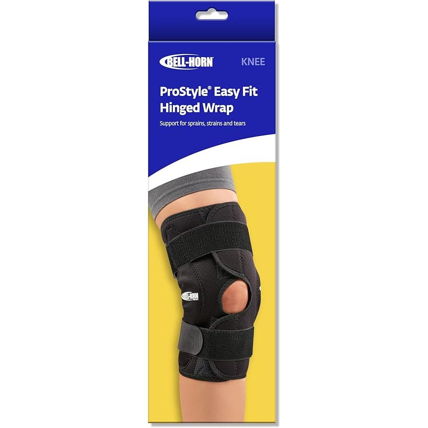 Hinged knee support brace in small size with adjustable straps, designed for stability and compression during activity.