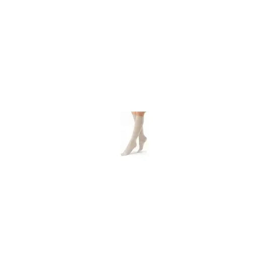 BSN Jobst Sosoft Knee Support 8-15 Brocade Closed Toe in Sand, medium size, provides compression and knee stability