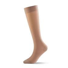 Dr. Comfort Sheer Compression Stockings in nude, size small, with 15-20 mmHg support from Pasteur Pharmacy.