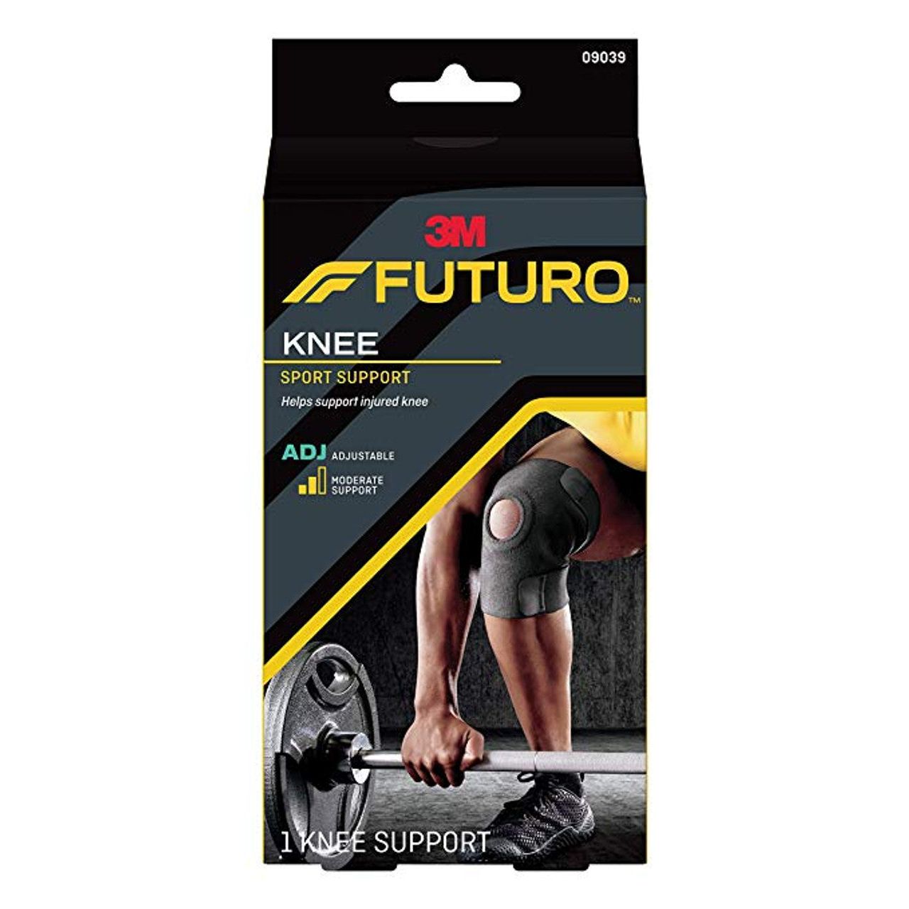 Futuro Sport knee support brace from Pasteur Pharmacy, adjustable for moderate support during physical activity.