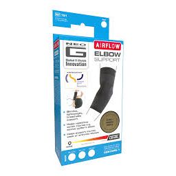 Neo G Airflow Elbow Support Brace in X-Large designed for support and compression, with breathable material for comfort.