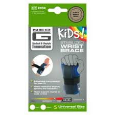 Neo G Kids stabilized wrist brace for the left hand, supportive brace with adjustable straps, designed for children’s wrist support.