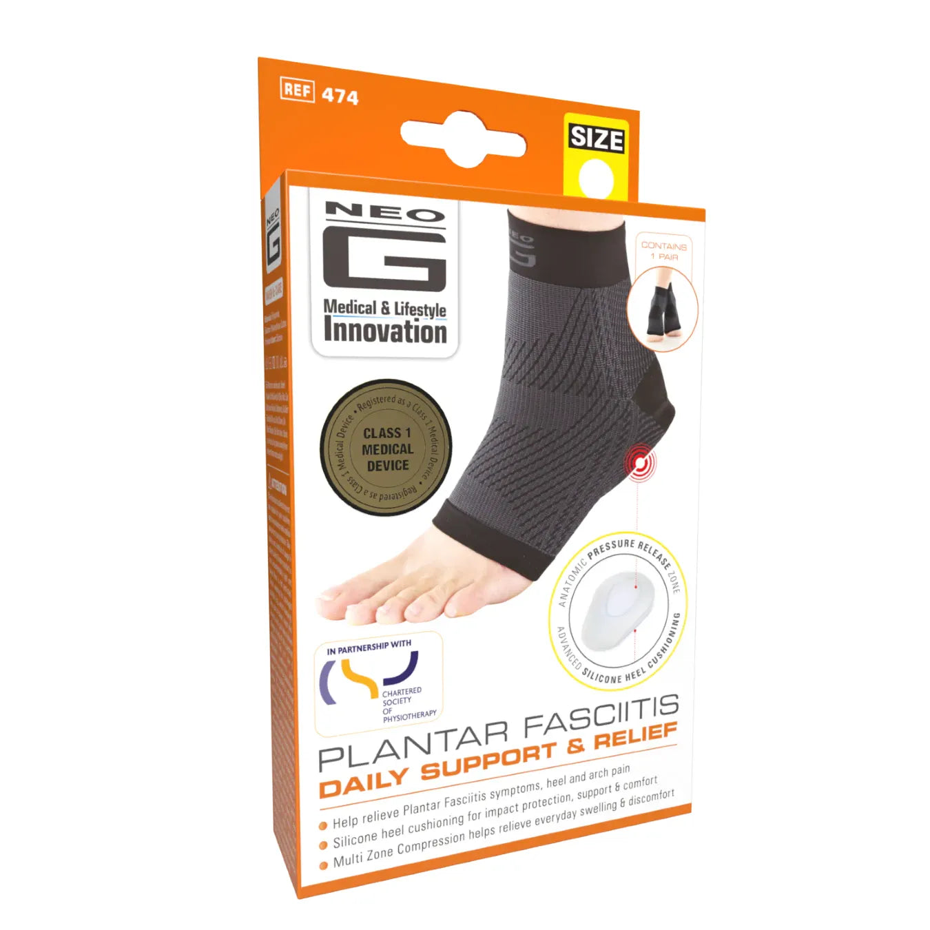 Neo G Plantar Fasciitis Support brace in X-Large size, designed to relieve foot pain and support the arch.