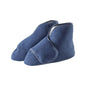 Unisex navy fleece booties for swollen feet, large size, supportive braces by Pasteur Pharmacy, cozy and extra wide for comfort.