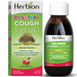 Herbion Naturals Cherry Throat Syrup for Children in 5 oz bottle, featuring a child-friendly packaging with cherry flavor.