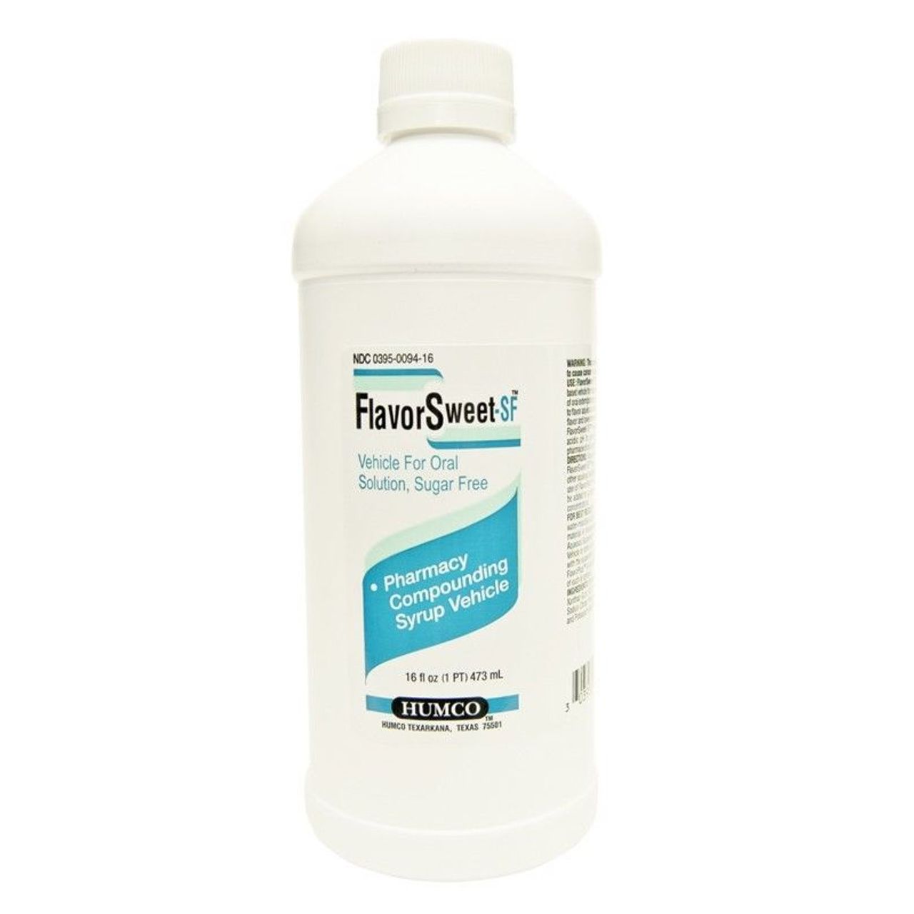 Cherry-flavored sugar-free compounding syrup by Humco in a 16 oz bottle, designed as a versatile syrup vehicle.
