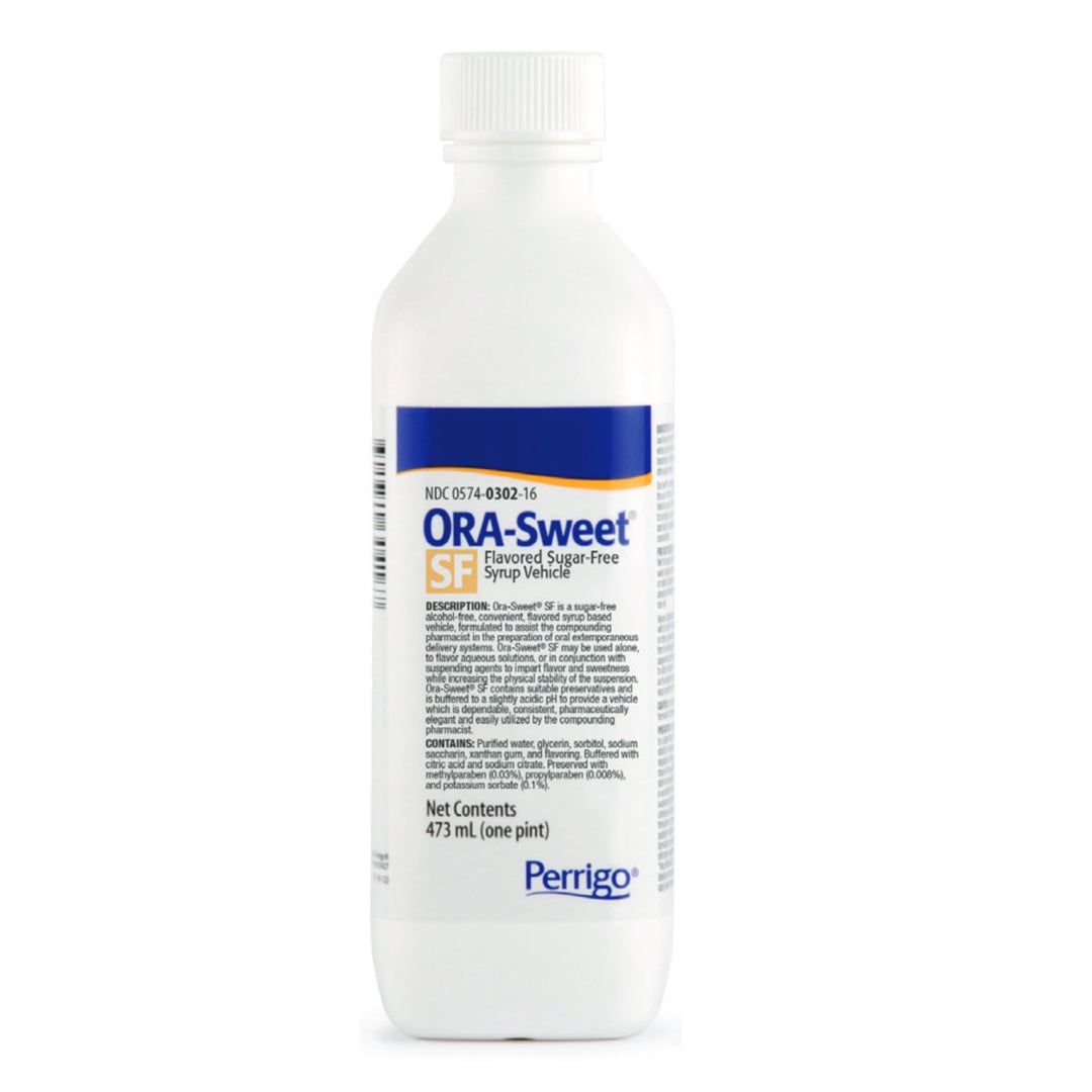 Paddock Labs Ora-Sweet Sugar-Free Syrup 16oz bottle, natural sweetener for beverages and recipes, from Pasteur Pharmacy.