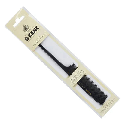Kent Tail Comb 210mm from Pasteur Pharmacy, a professional black tail comb with fine teeth for styling and sectioning hair.