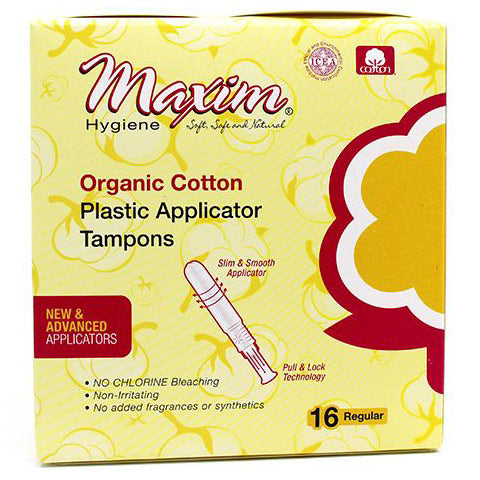 Organic cotton tampons by Pasteur Pharmacy, regular absorbency, 16-count pack, designed for comfortable feminine hygiene.