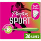 Playtex Sport tampons in a 36-count package, super absorbency, unscented, designed for active women, by Pasteur Pharmacy.