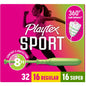 Playtex Sport tampons, super and regular multi-pack, 32 count, feminine hygiene products for active women.