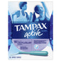 Unscented Tampax Pearl Active Light Absorbency tampons displayed in a box, designed for discreet and comfortable protection.
