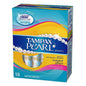 Tampax Pearl Super Plus scented tampons with LeakGuard braid, displayed in packaging, designed for reliable menstrual protection.