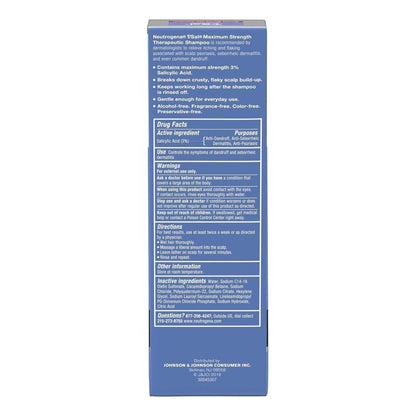Neutrogena T/Sal Scalp Build-Up Control Therapeutic Shampoo in 4.5 fl oz bottle, designed to soothe and control scalp buildup.