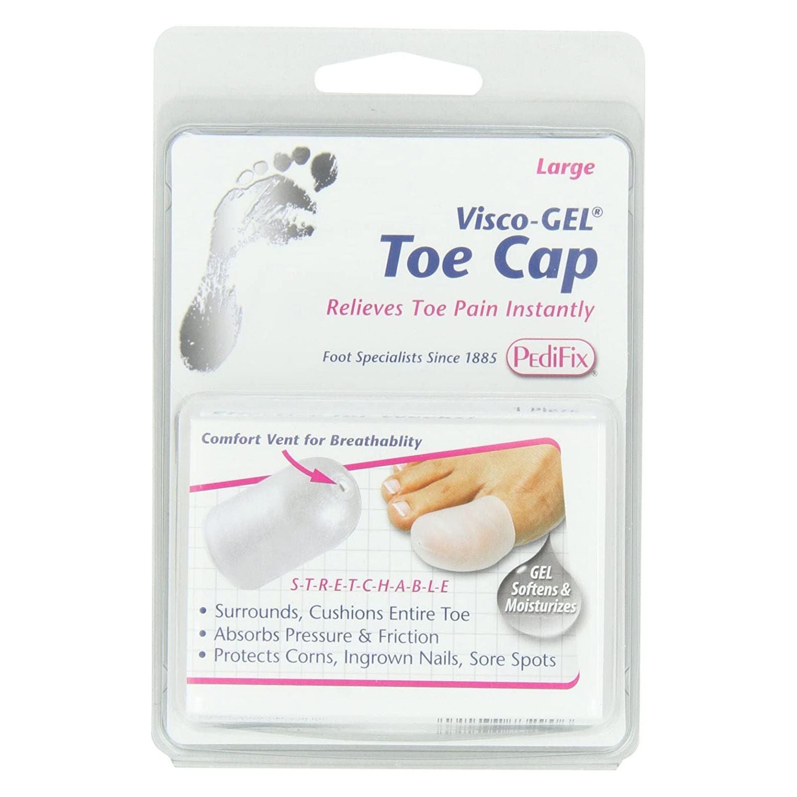 X-large PediFix Visco-Gel Toe Cap by Pasteur Pharmacy, soft gel protector for toe comfort and relief.