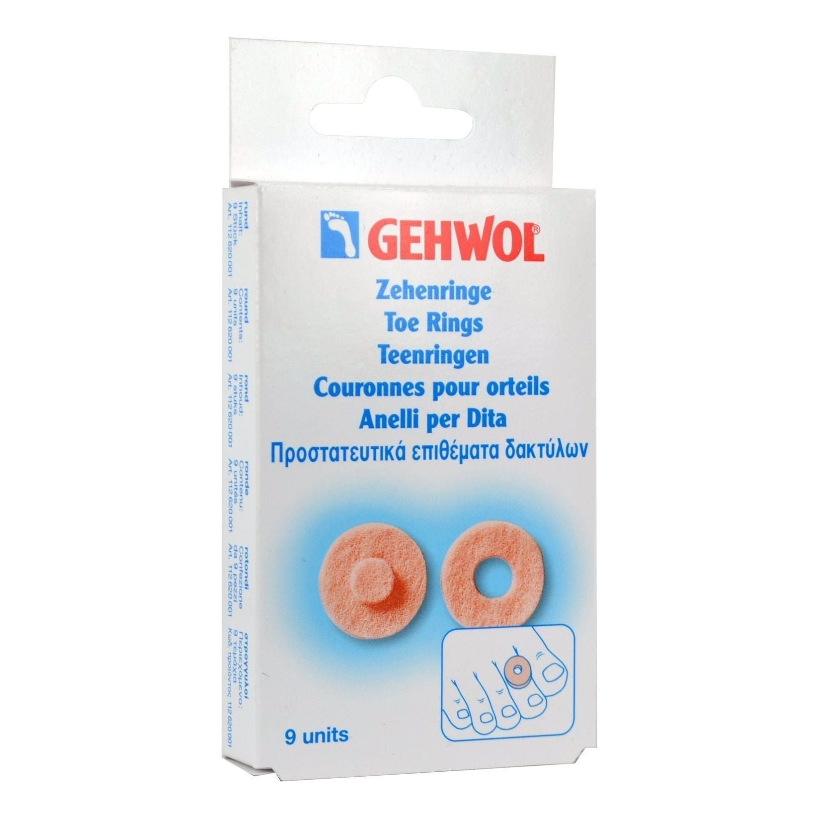Gold 9ct Gehwol Toe Rings by Pasteur Pharmacy, featuring intricate band designs for stylish toe jewelry.