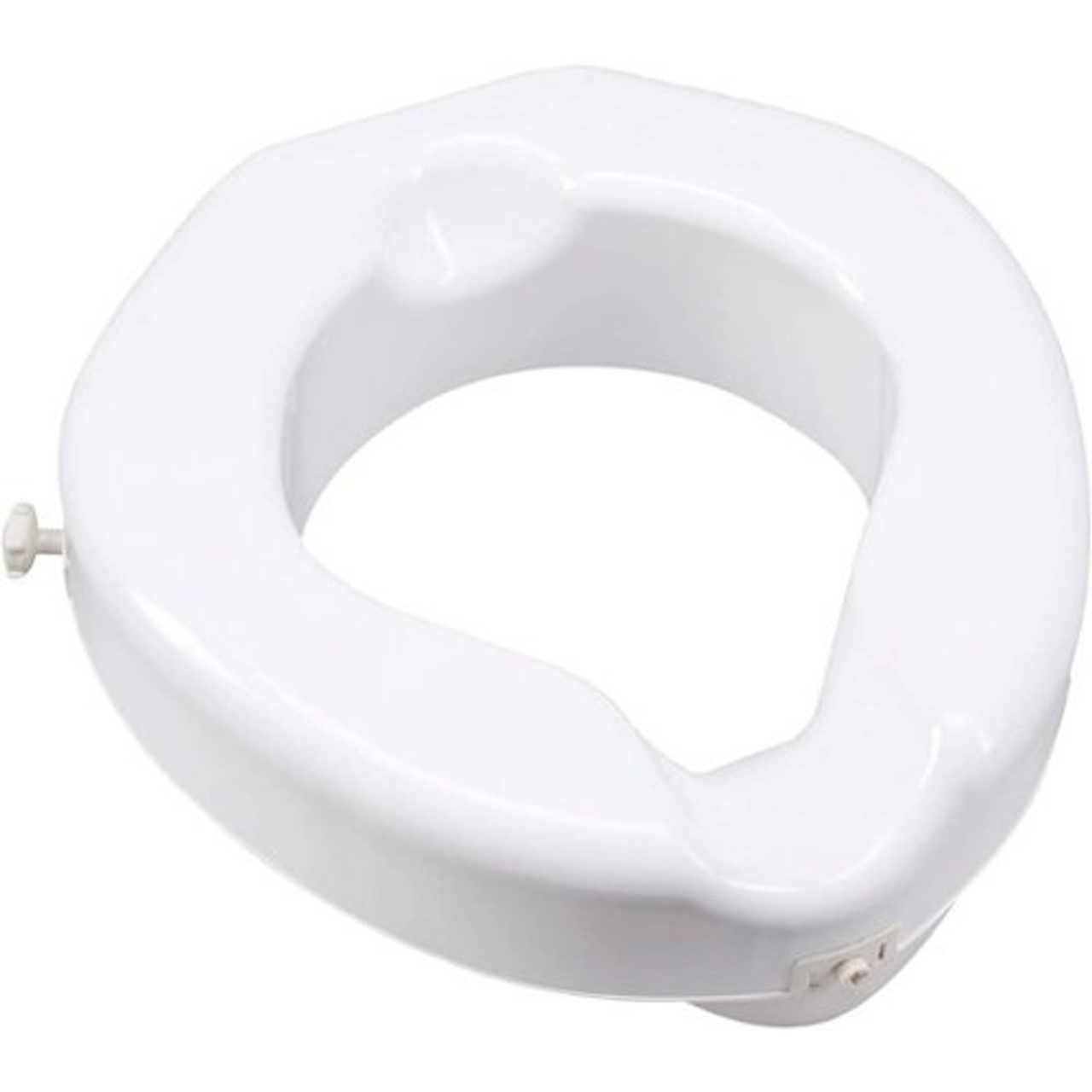 Carex Safe Lock Raised Toilet Seat by Pasteur Pharmacy, sturdy and secure for added comfort and accessibility in bathroom.
