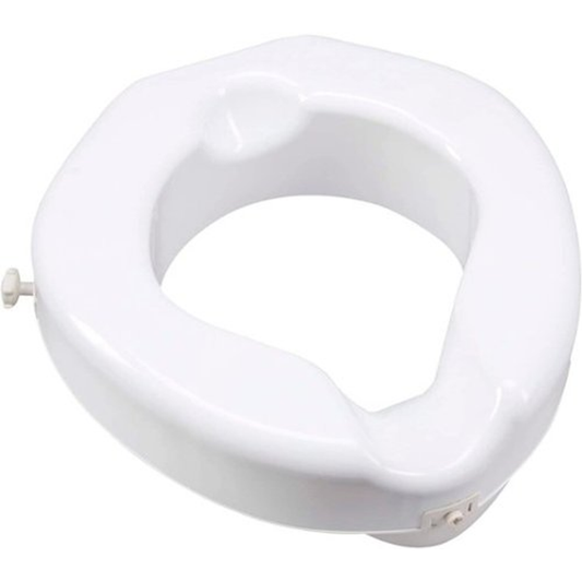 Carex Safe Lock Raised Toilet Seat by Pasteur Pharmacy, sturdy and secure for added comfort and accessibility in bathroom.