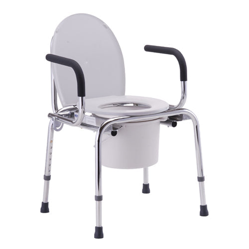 Nova Drop Arm Commode toilet by Pasteur Pharmacy with drop arms, sturdy construction, and comfortable design for assisted toileting.