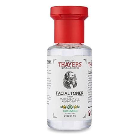 Thayers Trial Size Witch Hazel Alcohol-Free Cucumber Toner from Pasteur Pharmacy, 3 oz, soothing skincare for gentle facial refreshment