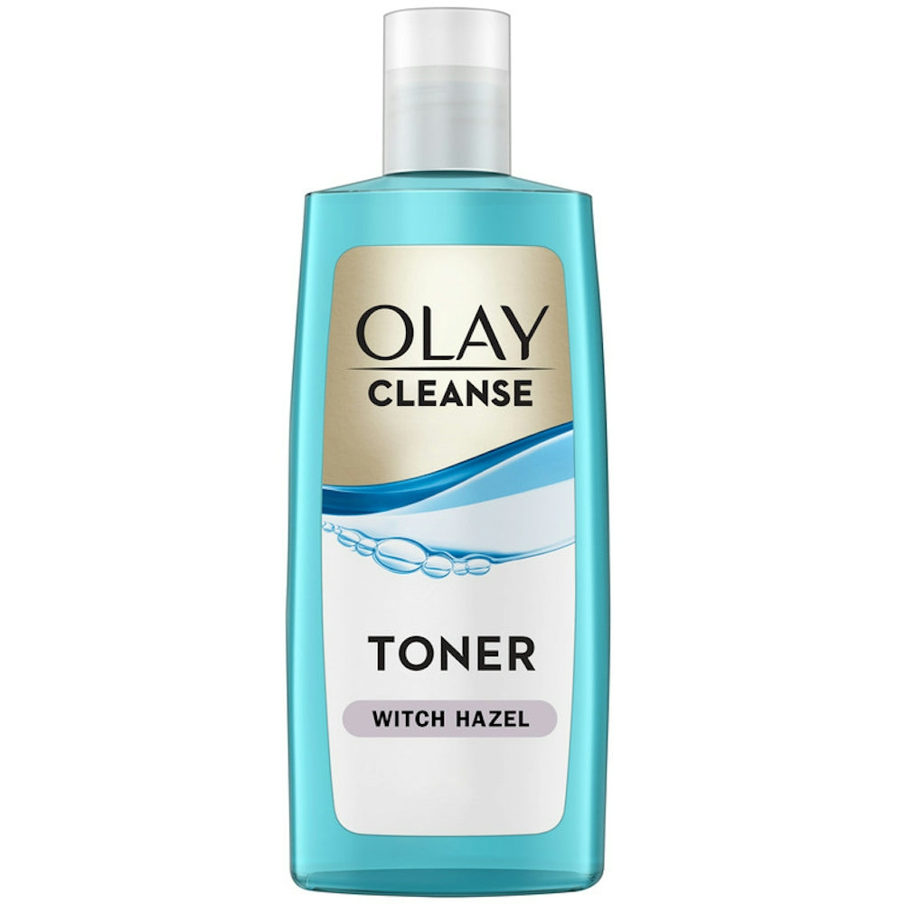 Olay Oil Minimizing Toner with Witch Hazel in 7.2 oz bottle, gentle skincare toner for oily skin and pore control.