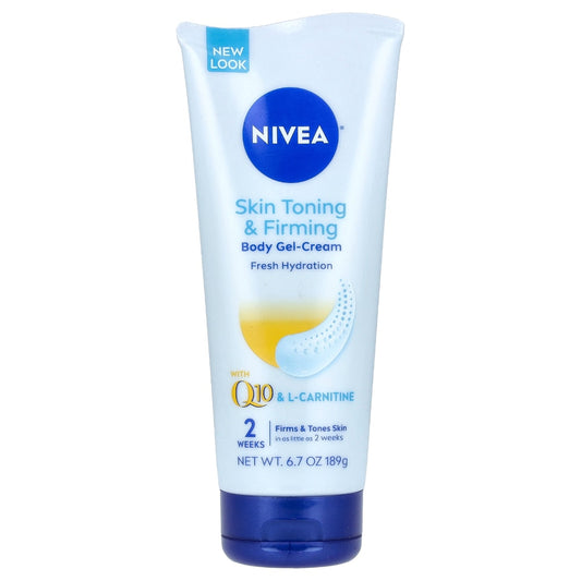 Nivea Skin Firming & Toning Gel Cream tube, 6.7oz, natural moisturizer for skin toning and firmness by Pasteur Pharmacy.