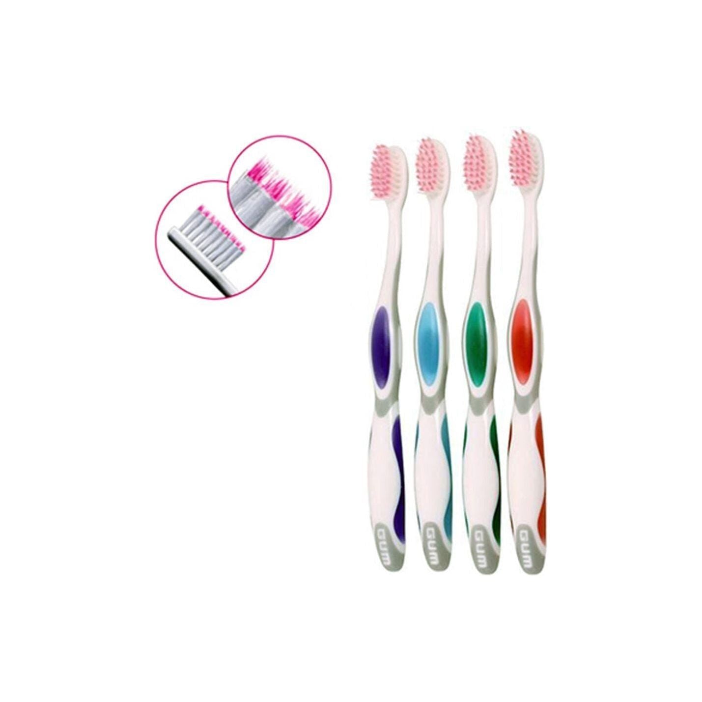 GUM SensiVital 509 ultra-soft toothbrush in assorted colors, designed for gentle, effective cleaning and oral care.