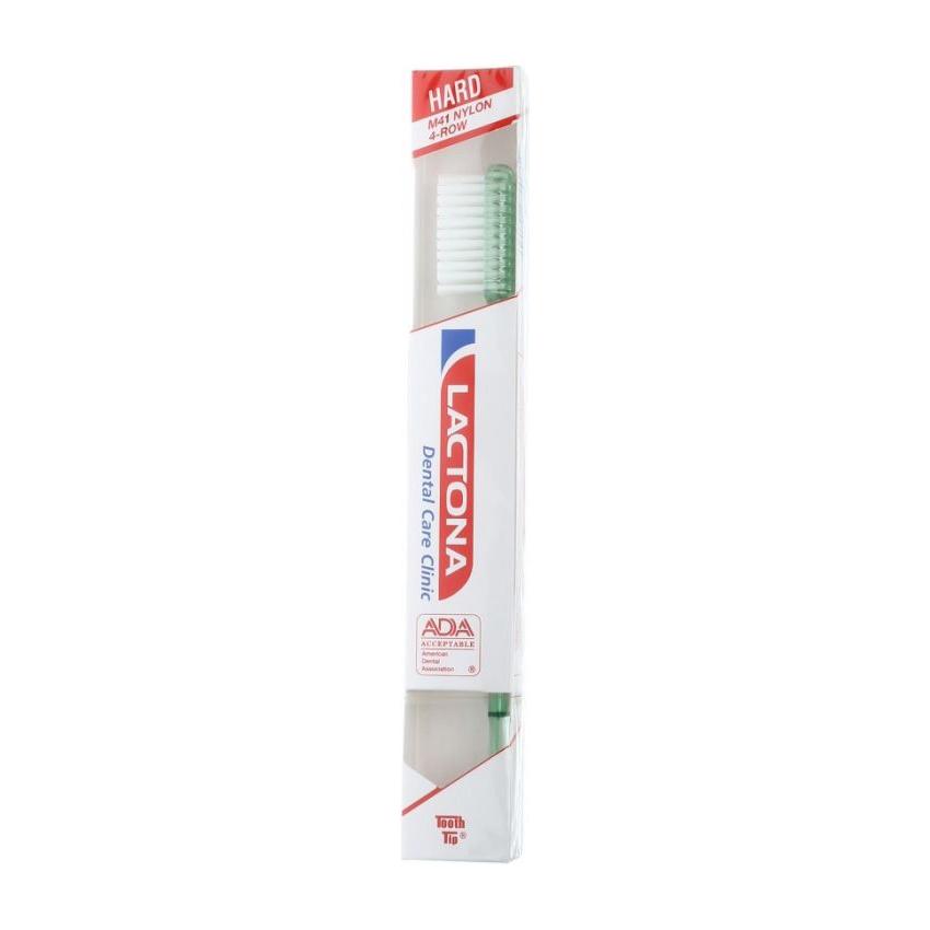 Lactona Hard M 41 Nylon 4-Row Toothbrush with sturdy bristles, designed for effective cleaning of teeth and gums.