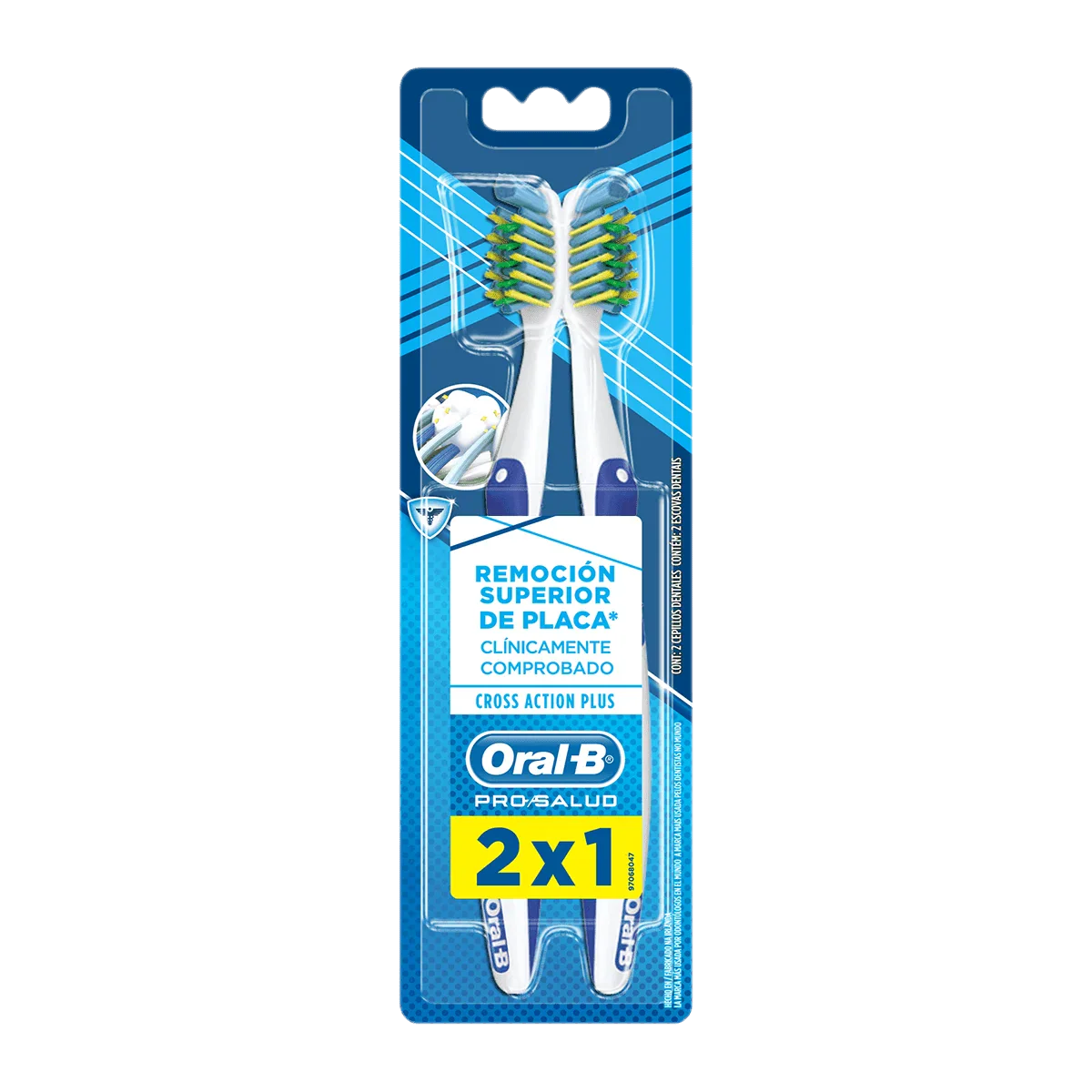 Oral-B Cross Action electric toothbrush with 1x6CRACT AIO CLS brush head from Pasteur Pharmacy, showing the toothbrush and brush head.