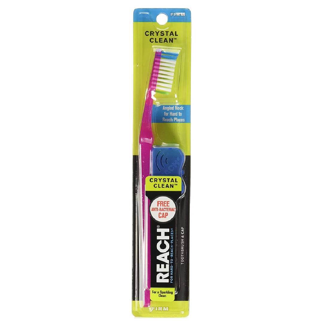 Reach Crystal Clean Toothbrush by Pasteur Pharmacy with firm bristles and contoured handle for effective cleaning.