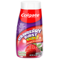 Colgate Liquid Gel Toothpaste in Strawberry Burst flavor, featuring vibrant red gel and fresh strawberry scent.