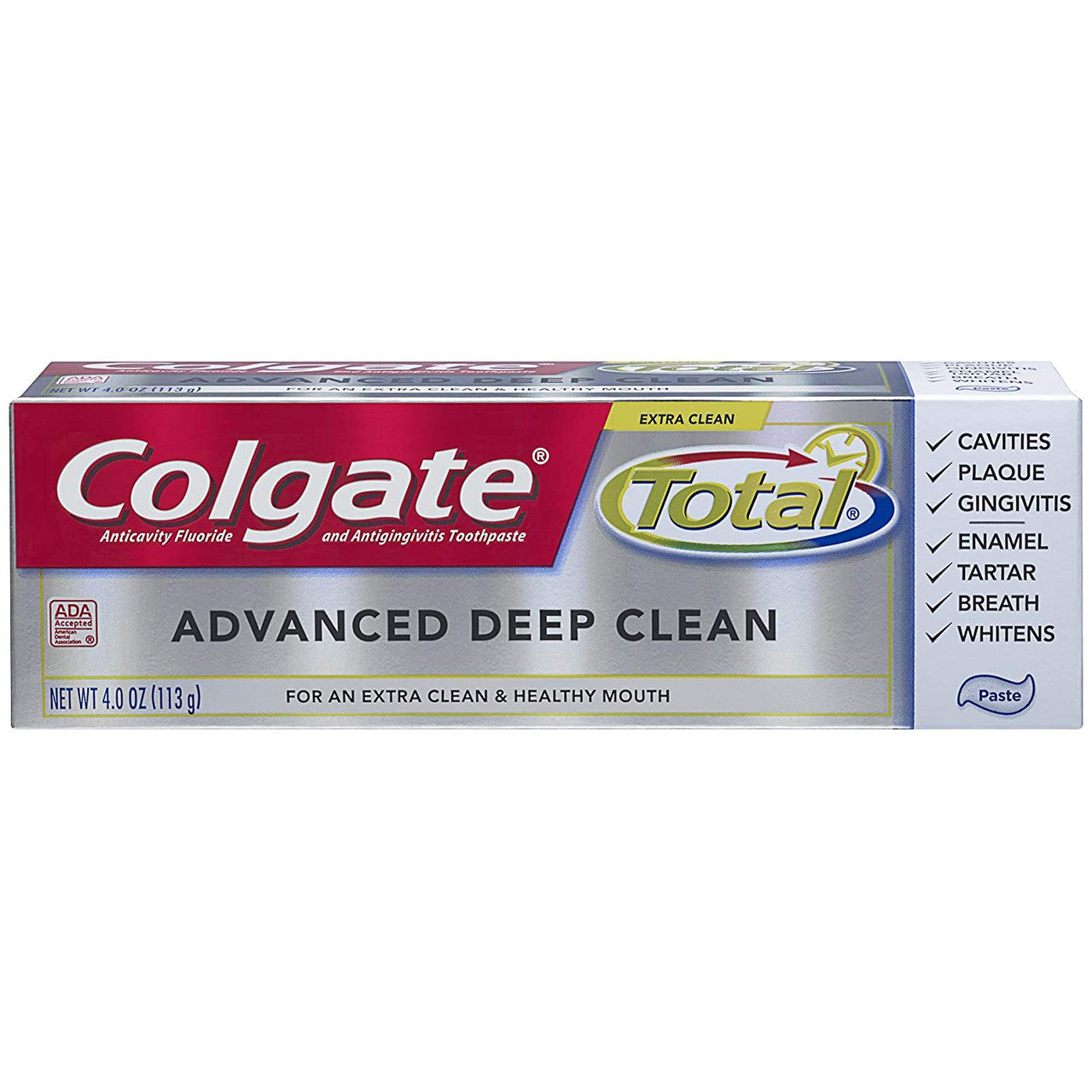 Colgate Total Toothpaste by Pasteur Pharmacy, anticavity fluoride and antigingivitis toothpaste with advanced deep clean paste.