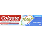 Colgate Total Whitening Paste toothpaste tube with white and blue packaging, showing the product label and brand name.