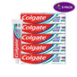 Colgate Triple Action Toothpaste in 8 oz tube showing mint flavor and cavity protection label, designed for whitening and fresh breath.