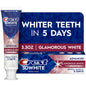 Crest Advanced Glamorous White fluoride anticavity toothpaste in a 3.3 oz tube, designed for brightening and cavity protection.