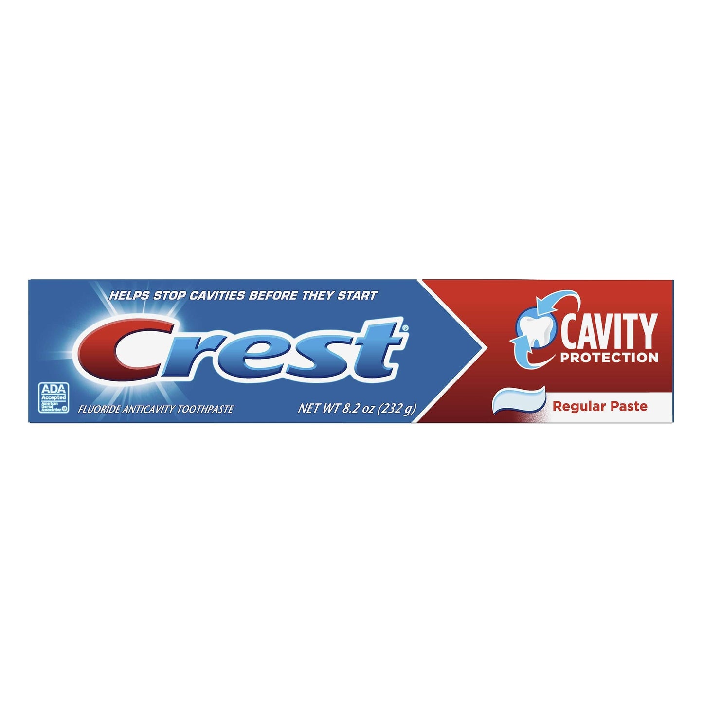 Crest Cavity Protection Toothpaste by Pasteur Pharmacy in 8.2 oz tube, regular paste for cavity prevention and fresh breath.