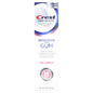 Crest toothpaste for sensitive teeth and gums, all-day protection, large size, in a tube with a white and blue packaging design.