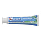 Crest Toothpaste with Scope Gel in 4.6 oz tube, whitening and freshening breath, displayed on a bathroom counter.