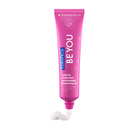 Curaprox Be You Watermelon Whitening Toothpaste 60ml tube, featuring watermelon flavor and designed for brightening teeth.