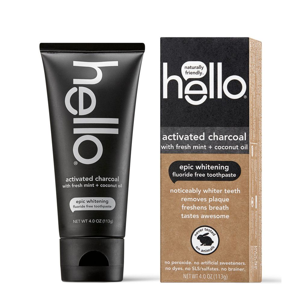 Hello Fluoride-Free Epic Whitening toothpaste by Pasteur Pharmacy with activated charcoal, fresh mint, and coconut oil, 4 lb.