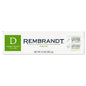 Rembrandt Deeply White & Peroxide Whitening Toothpaste in peppermint flavor, featuring a tube with white and blue packaging.