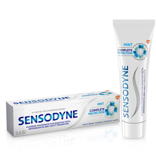 Sensodyne Whitening Sensitive Toothpaste in 4 oz tube, designed for gentle whitening and tooth sensitivity relief.