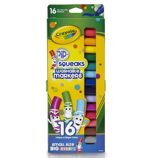 Crayola Pip-Squeaks Skinnies Washable Markers in bright colors, 16-pack, colorful toy markers for kids, brand Pasteur Pharmacy