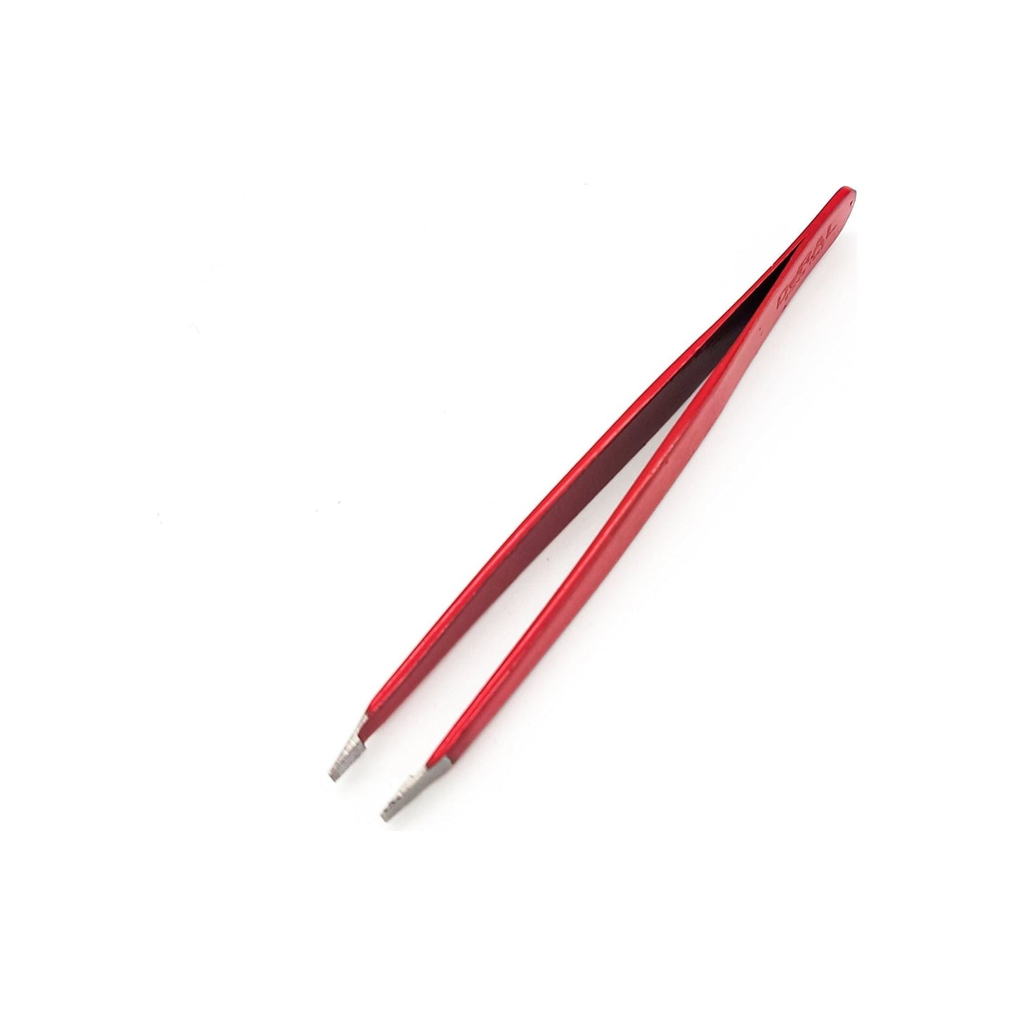 Red Dural Straight Tweezers from Pasteur Pharmacy, precision stainless steel tweezer for detailed grooming and cosmetic use.